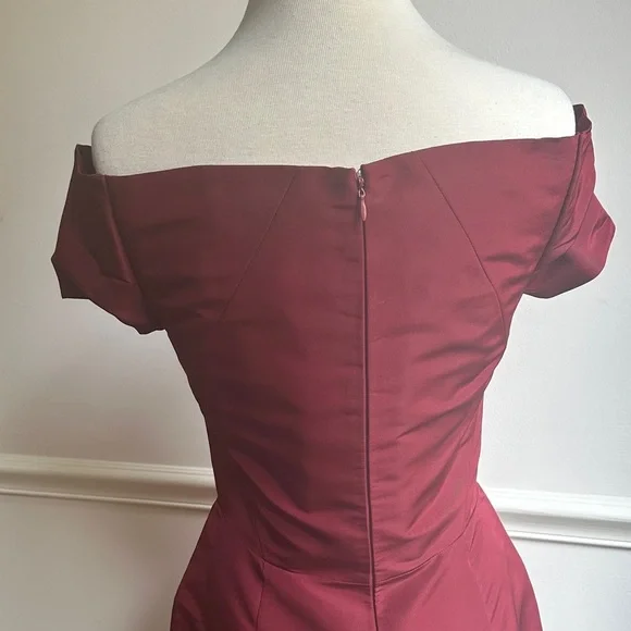 Zac Posen Strapless Dress in Deep Red Burgundy Size 6 NWT